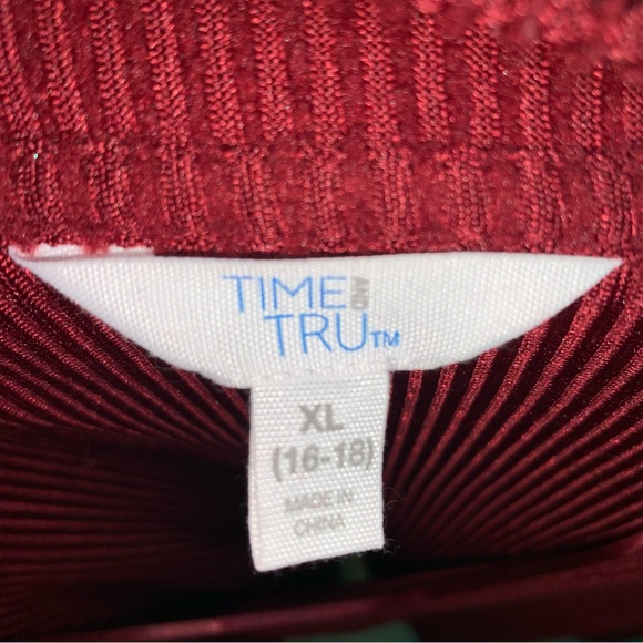 Time and Tru Burgundy Red Co-ord Cardigan and Skirt Set Size XL - Picture 7 of 9